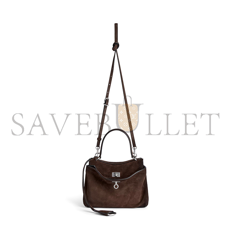 BALENCIAGA WOMEN'S RODEO HANDBAG MINI IN ESPRESSO 8437122AB4G2308 (23*17*10cm) BALENCIAGA WOMEN'S RODEO HANDBAG MINI IN ESPRESSO 8437122AB4G2308 (23*17*10cm)